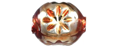 F343 - stone with flower - shiny orange (30 pcs)