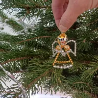 Angel with a candle - Christmas tree decoration (1)