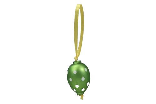 Polka dot egg on a ribbon