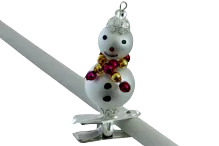 Snowman on a clip - Christmas tree ornament