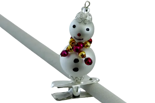 Snowman on a clip - Christmas tree ornament
