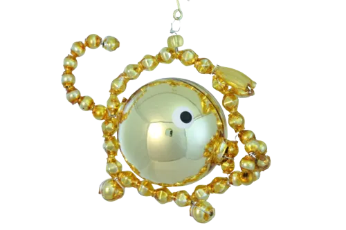 Golden piggy bank - Christmas ornament