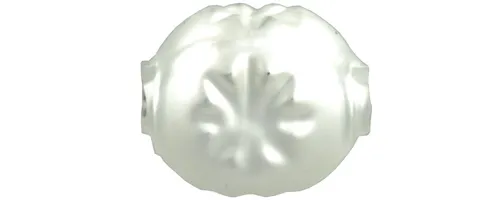 F343 - stone with flower - matte white (30 pcs)