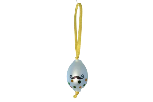 Egg with a mustache and polka dots