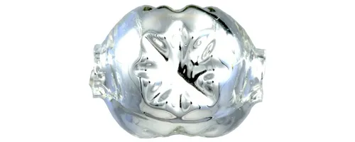 F343 - stone with a flower, silver (30 pcs.)