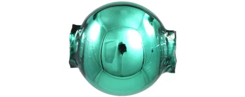 Round bead - 14 mm - shiny green (12 pcs)