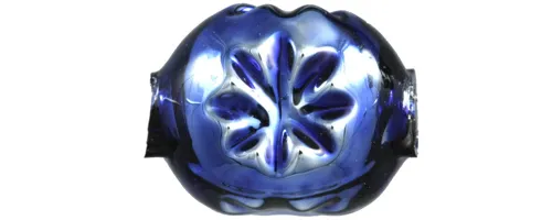 F343 - stone with flower - shiny blue (30 pcs)