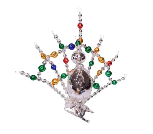 Peacock on a clip - Christmas tree ornament