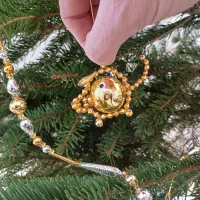 Golden piggy bank - Christmas ornament (1)