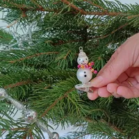 Snowman on a clip - Christmas tree ornament (1)