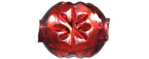 F343 - stone with flower - shiny red (30 pcs)