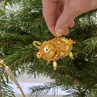 Golden piggy bank - Christmas ornament (1)