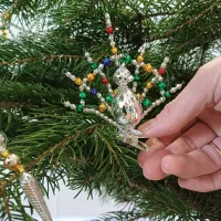 Peacock on a clip - Christmas tree ornament (1)