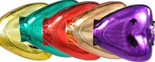F200 - heart - glitter mix of colors (12 pcs)
