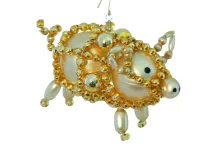 Golden piggy bank - Christmas ornament