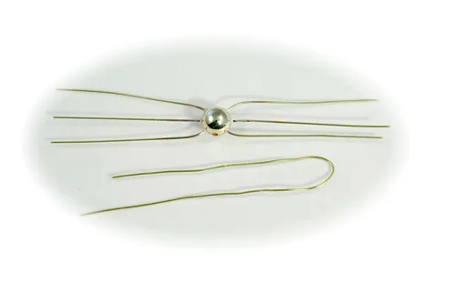 Lataperle 12 mm, 8 prongs 60 mm - gold (2 pcs)
