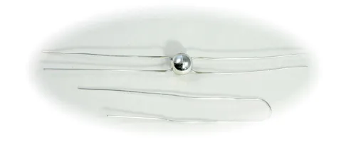 Lataperle 12 mm, 6 prongs 65 mm - silver (2 pcs)