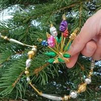 Flowers on a clip - Christmas decoration (2)