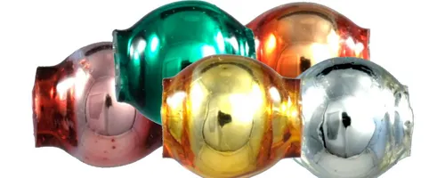 Round beads - 4 mm - shiny mixed colors (60 pcs.)