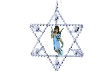 Star with a picture - Christmas ornament